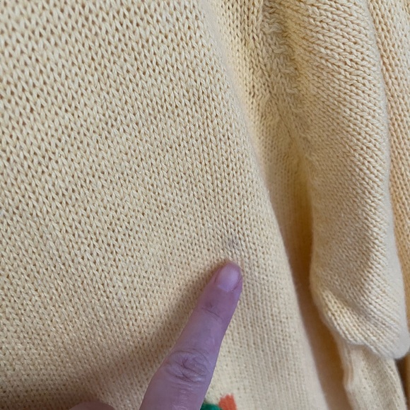 Vintage Quacker Factory Springtime Bunny Yellow Sweater Size 1X - Picture 8 of 8